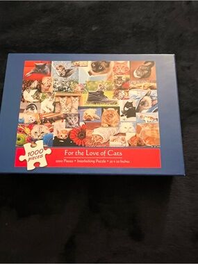 For the Love of Cats 1000-Piece Cat Collage Puzzle - Blue